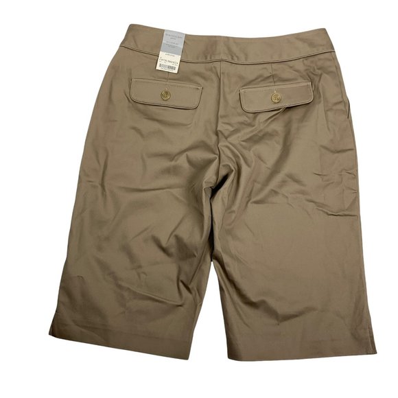 Worthington 4P Petite Shorts Modern Fit Bermuda Tan Brown 4 - Picture 2 of 5